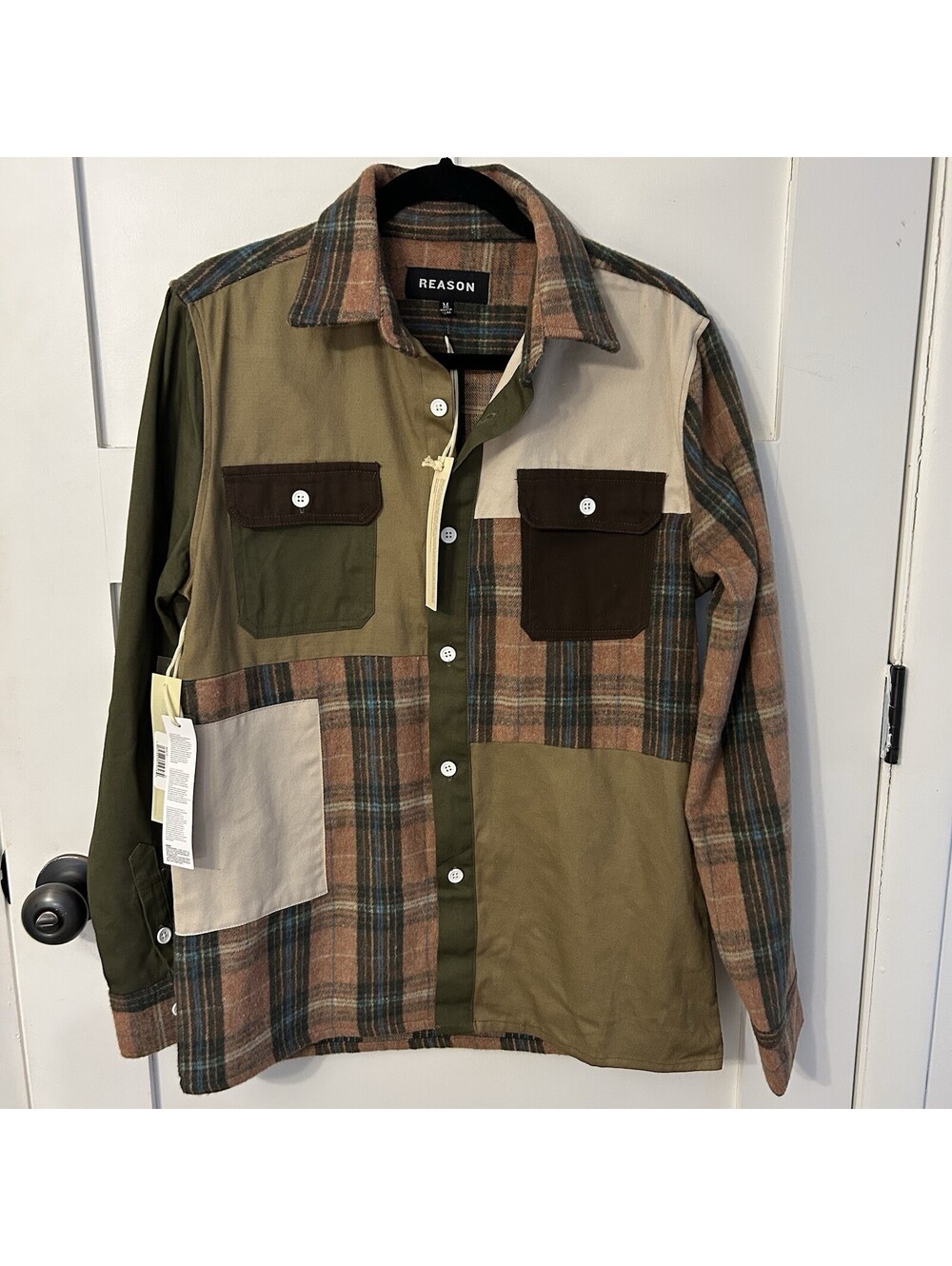 Men’s Reason Mixed Flannel Shirt Brand New M